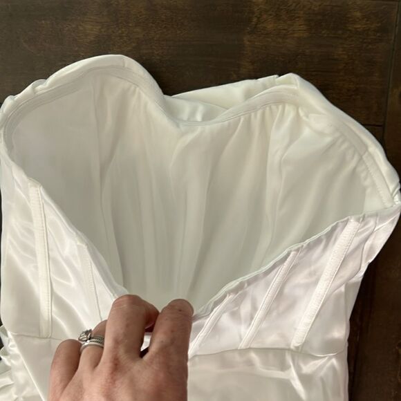 NWT KUTUMAI Cowl Neck Satin Corset Dress Strapless Tube Top Split Party Cocktail - Picture 15 of 16